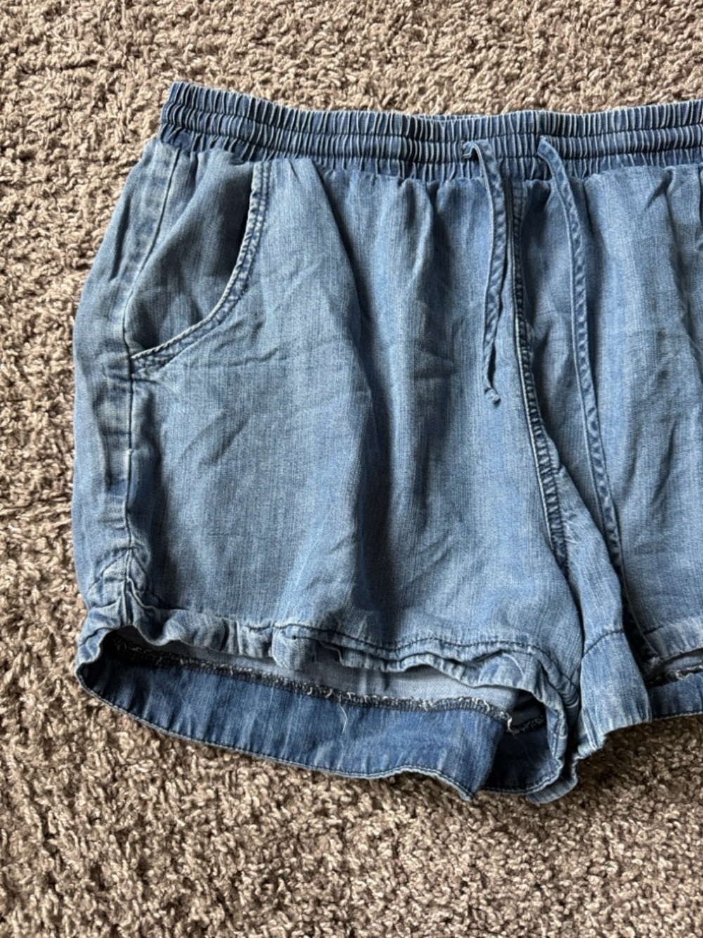 Universal Thread Light Blue Denim Drawstring Shor… - image 3